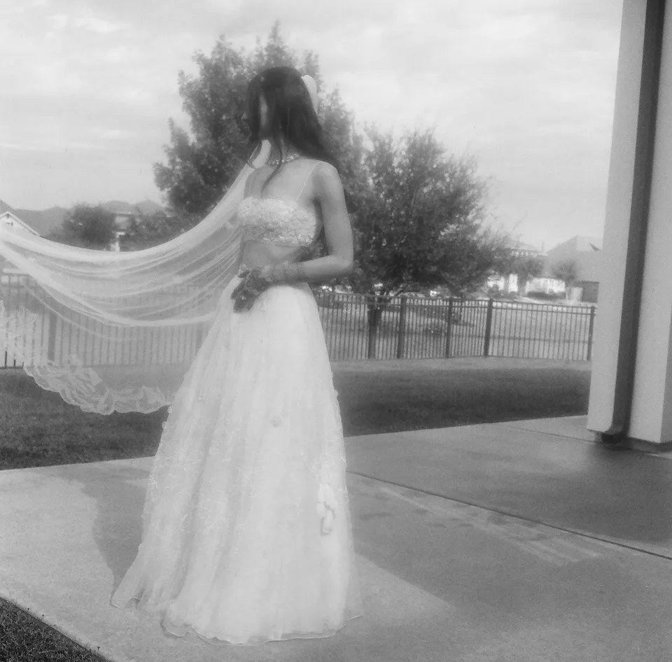 The veil, caught in the breeze — Rolleiflex 6×6