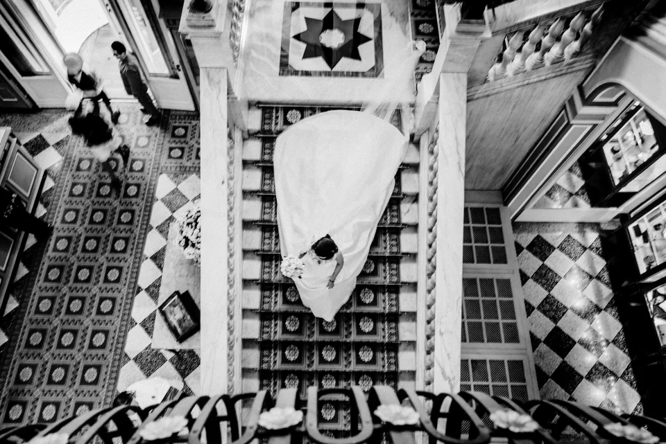 Wedding story — the staircase
